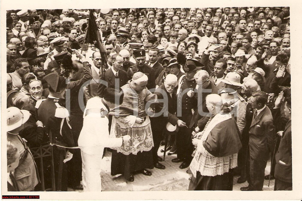 Fotografia d epoca originale 1934 NAPOLI Paolo Emilio THAON DI REVEL Alessio ASCALESI scuola peschereccia 1