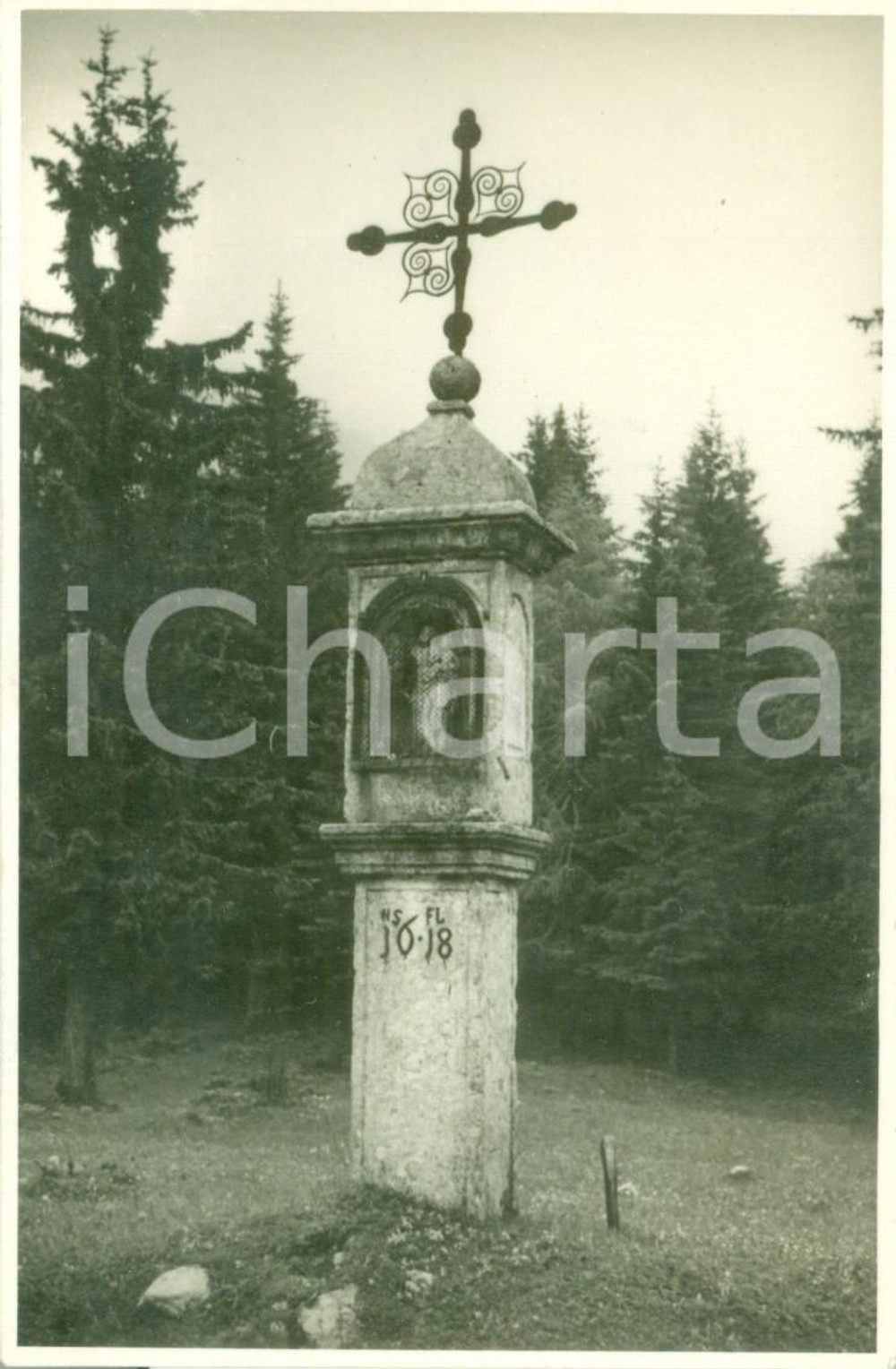 Fotografia d epoca originale 1934 STIRIA AUSTRIA Croce per i Caduti della Prima guerra mondiale sui valichi 1