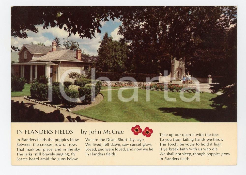 Cartolina originale da collezione 1980 ca GUELPH, ONTARIO (USA) Colonel John McCRAE's Birthplace *Cartolina FG NV 1