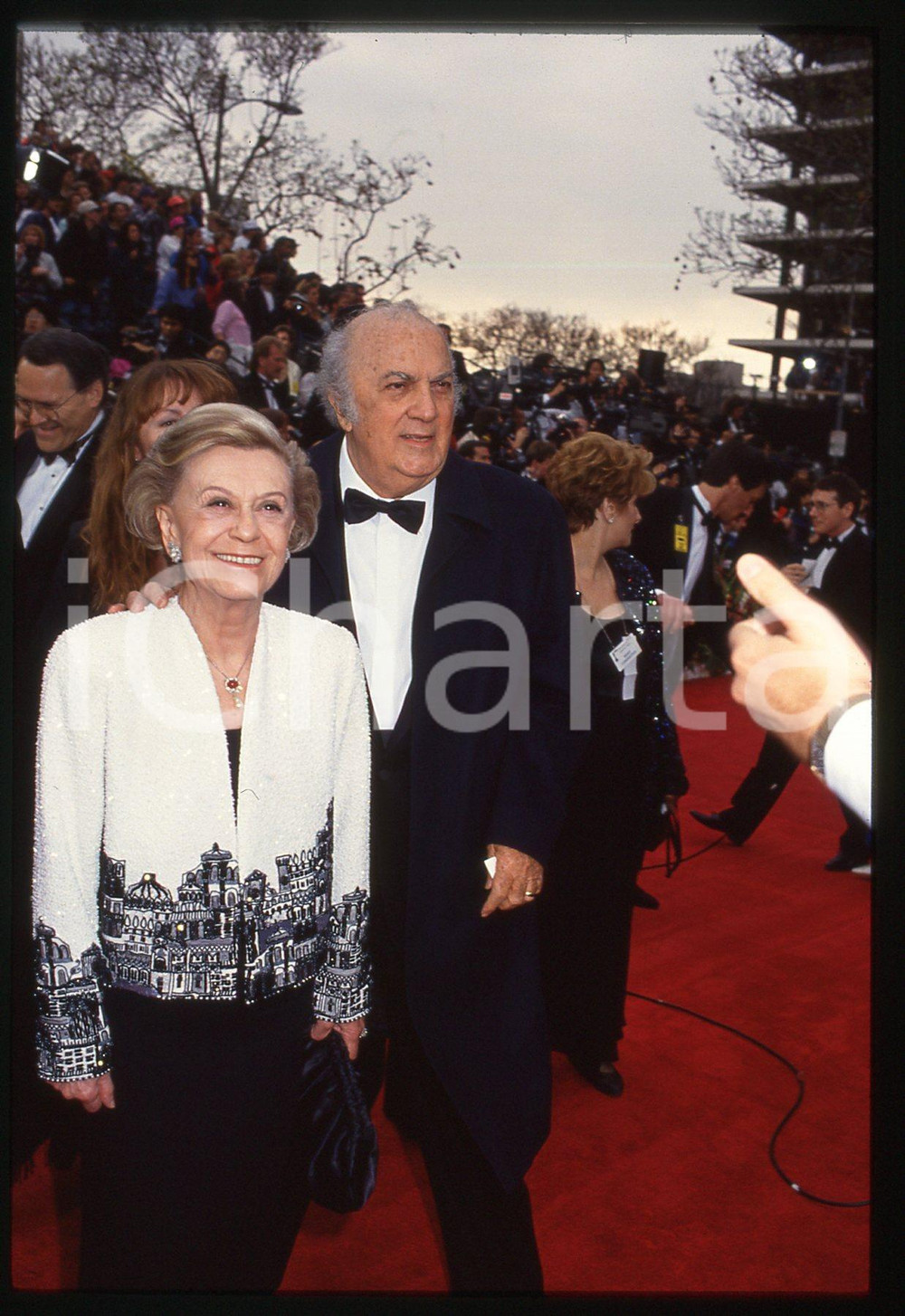Fotografia d epoca originale 35mm vintage slide 1993 ACADEMY AWARDS Federico FELLINI Giulietta MASINA 2 1