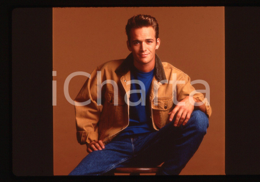 35mm vintage slide*1990ca BEVERLY HILLS 90210 Luke PERRY Ritratto dell'attore 1