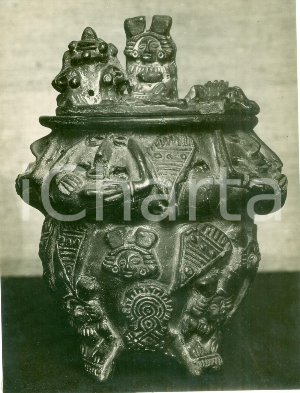 Fotografia d epoca originale 1933 MILANO Vaso peruviano per Mostra arte antica AMERICA LATINA Foto coeva 1