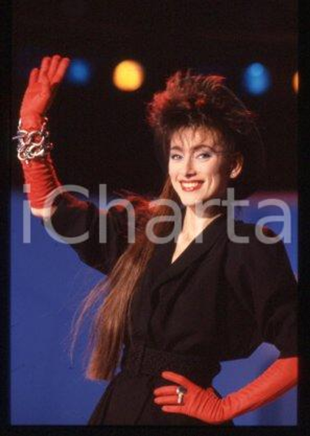 Julie PIETRI - FRANCE Ritratto della cantante 1985 ca * 35 mm vintage slide 12