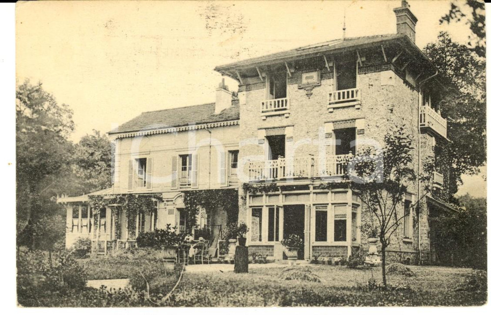 Cartolina originale da collezione 1924 PARIS Una villa signorile Cartolina postale a Gegia BAZZI FP VG 1