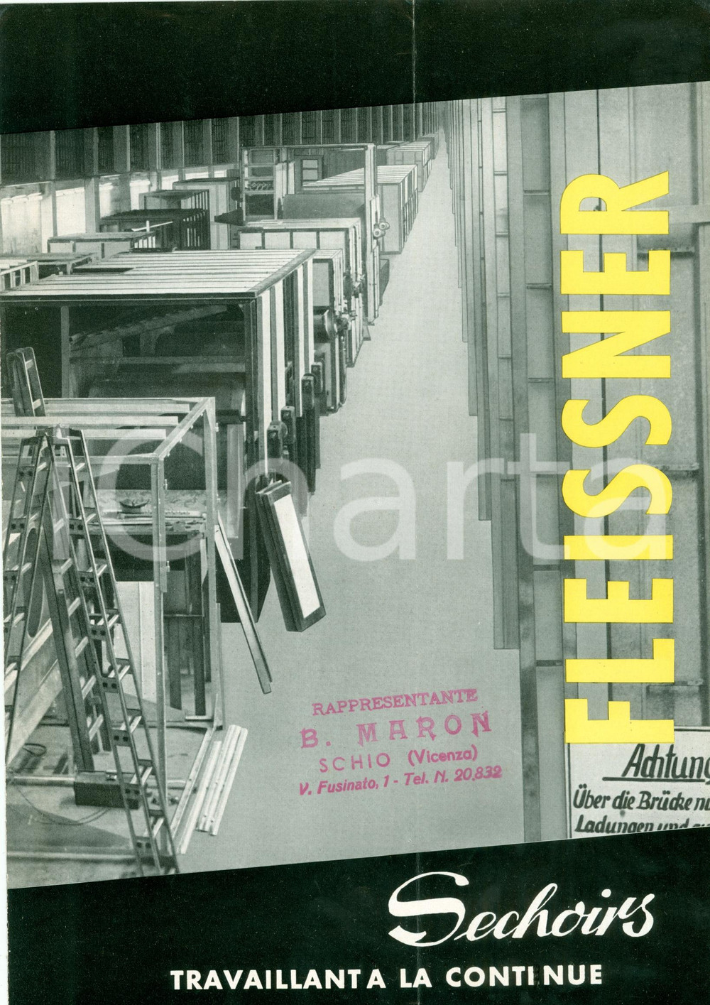 Materiale pubblicitario d’epoca 1950 ca EGELSBACH DE Séchoirs FLEISSNER asciugatori Opuscolo ILLUSTRATO 1