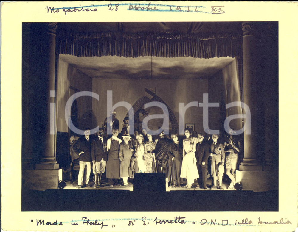 Fotografia d epoca originale 1932 MOGADISCIO SOMALIA Teatro Spettacolo MADE IN ITALY di Enrico SERRETTA 1