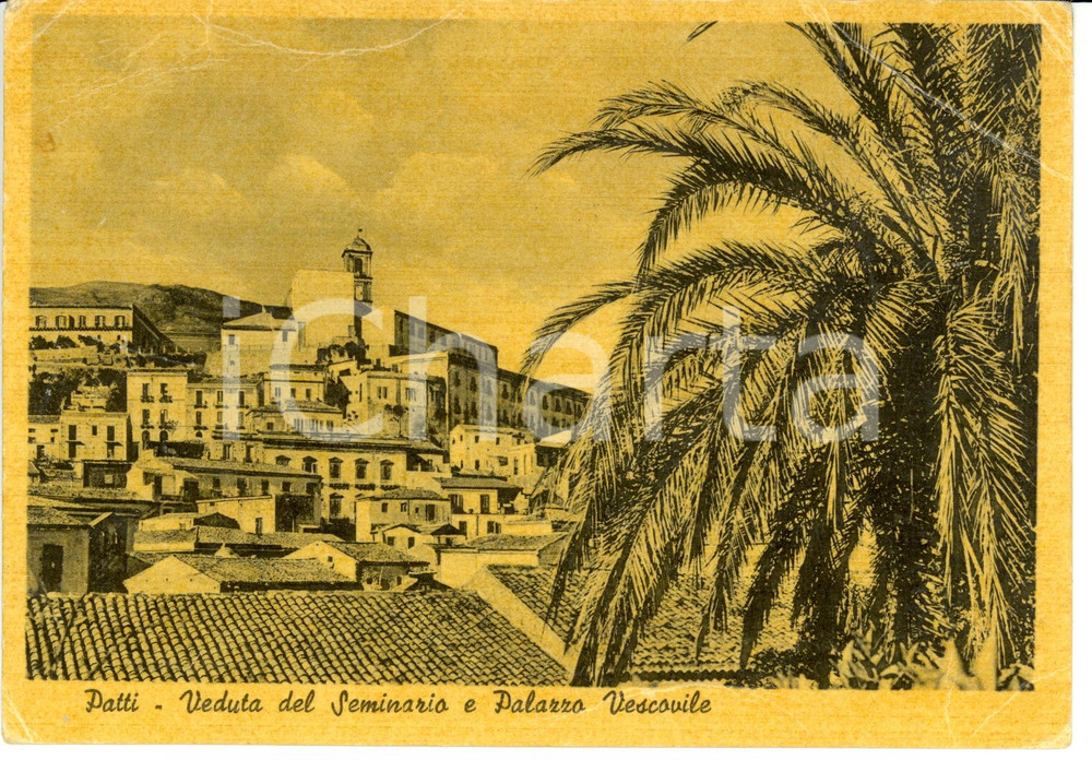 Cartolina originale da collezione 1957 PATTI ME Vedute Seminario e Palazzo Vescovile Cartolina postale FG VG 1