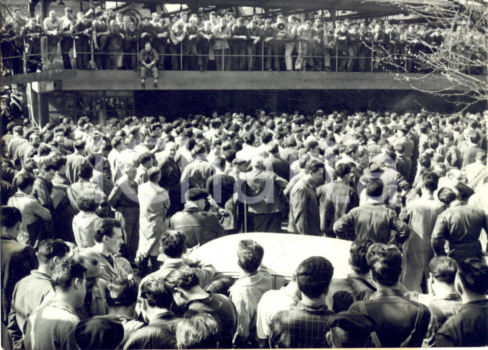 1959 BOULOGNE-BILLANCOURT Manifestazione operai RENAULT *Foto 18x13 cm