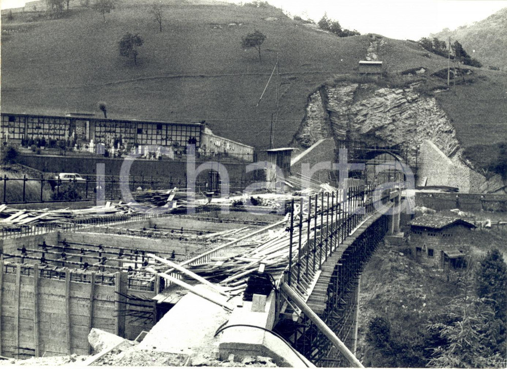 1969 BOTTA DI SEDRINA Lavori sulla statale VALLE BREMBANA - Fotografia 18x13 cm