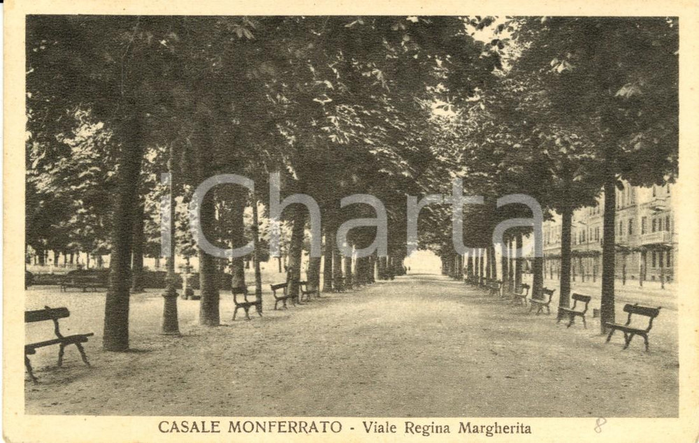 Cartolina originale da collezione 1940 CASALE MONFERRATO (AL) Veduta di Viale REGINA MARGHERITA *Cartolina FP VG 1