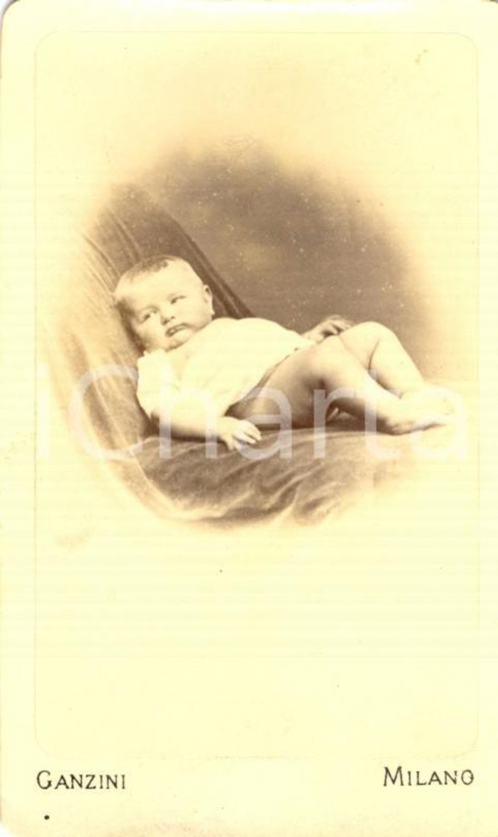 Fotografia d'epoca originale 1870 ca MILANO Ritratto di bambino *Fotografia GANZINI 1