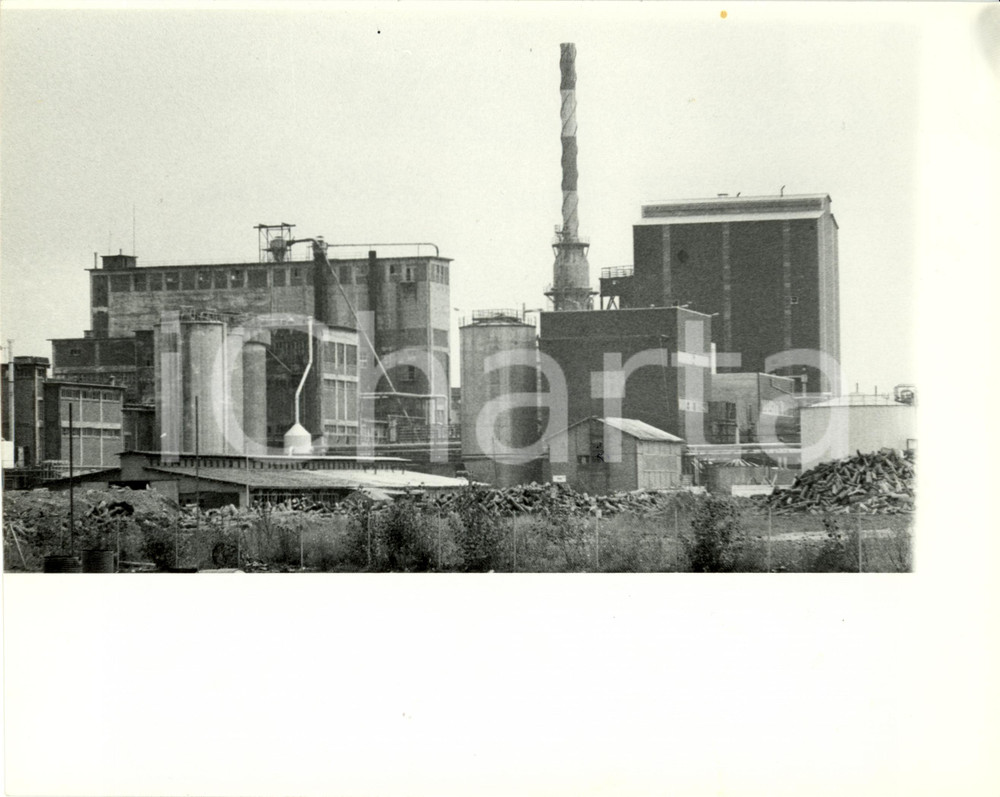 Fotografia d epoca originale 1990 ca STRASBURGO F STRACEL Veduta stabilimenti cartiera Cellulosa Foto 1