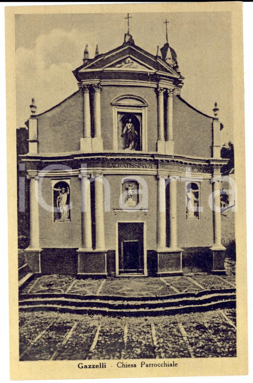 Cartolina originale da collezione 1949 GAZZELLI (IM) Chiesa parrocchiale *Cartolina postale FP VG 1