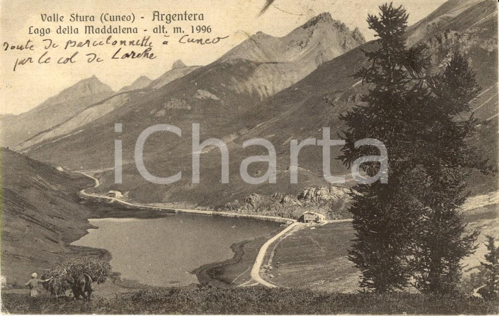 Cartolina originale da collezione 1936 ARGENTERA (CN) VALLE STURA Veduta lago della MADDALENA *Cartolina ANIMATA 1