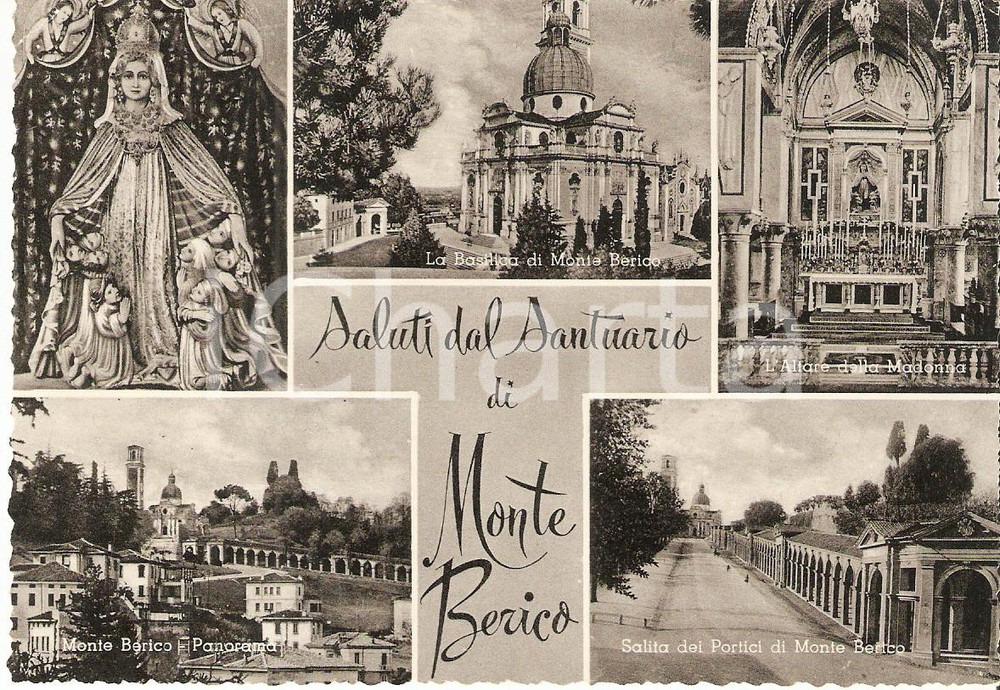 Cartolina originale da collezione 1950 ca VICENZA Santuario di MONTE BERICO Vedutine Cartolina FG NV 1