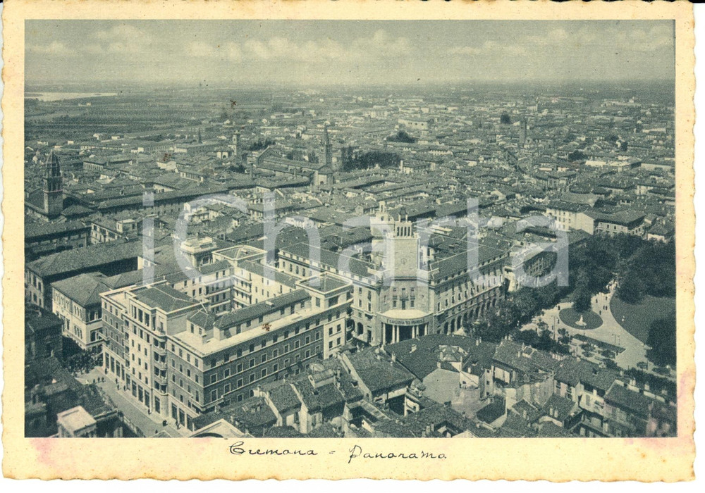 Cartolina originale da collezione 1950 ca CREMONA Panorama della cittÃ  visto dall'alto *Cartolina FG NV 1
