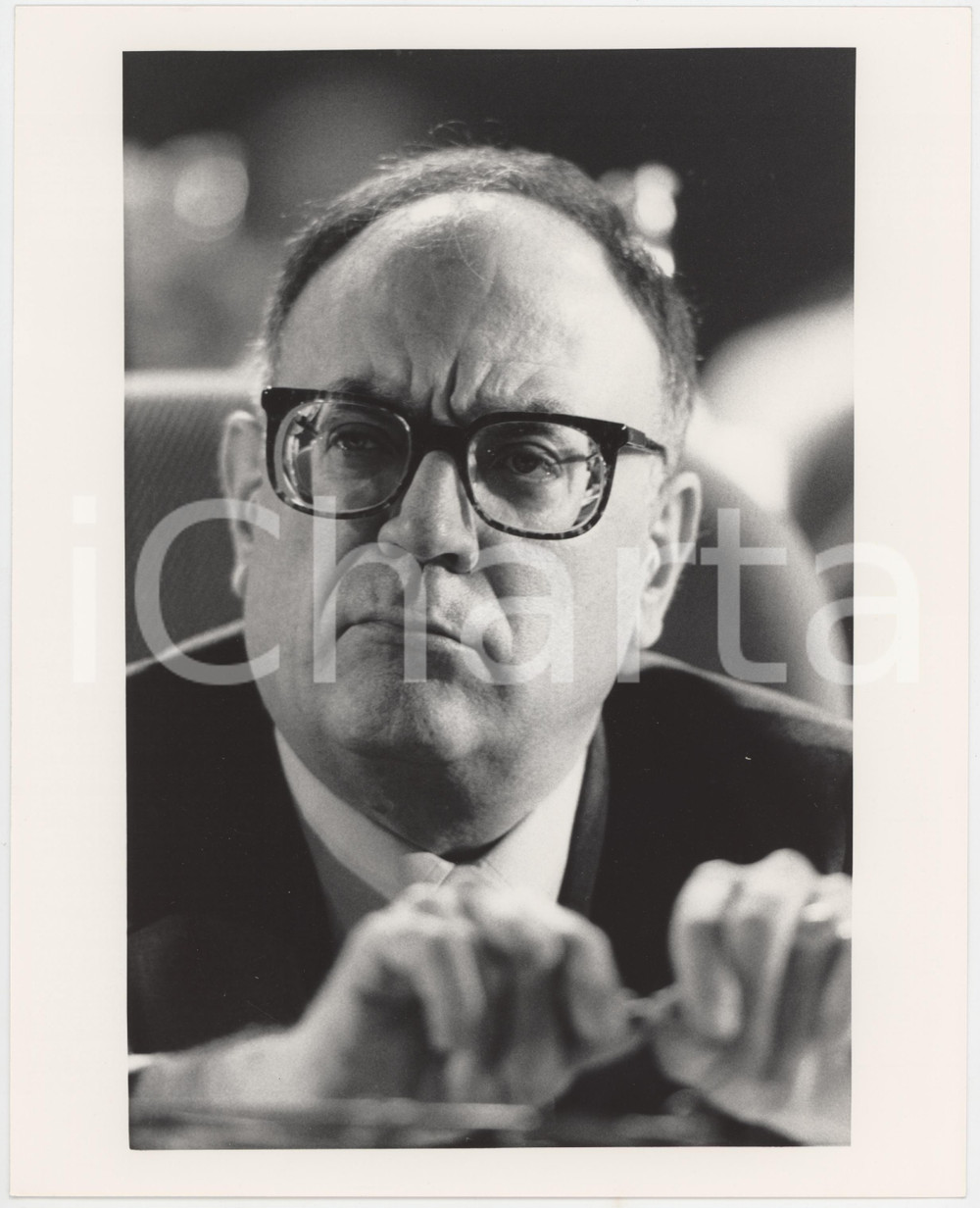 Fotografia d epoca originale 1985 ca PARTITO SOCIALISTA Rino FORMICA Politico PSI Foto 20x25 cm 5 1