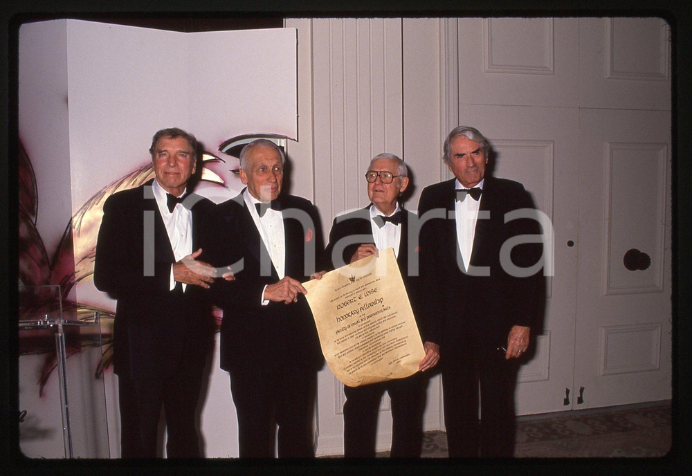 35mm vintage slide* 1989 BEVERLY HILLS Robert WISE Gregory PECK Burt LANCASTER 2