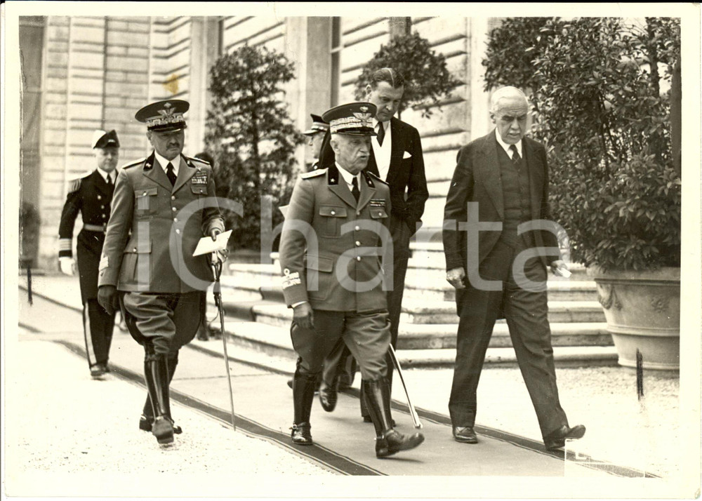 Fotografia d epoca originale 1938 ROMA Re VITTORIO EMANUELE III inaugura Mostra pensionati Accademia Foto 1