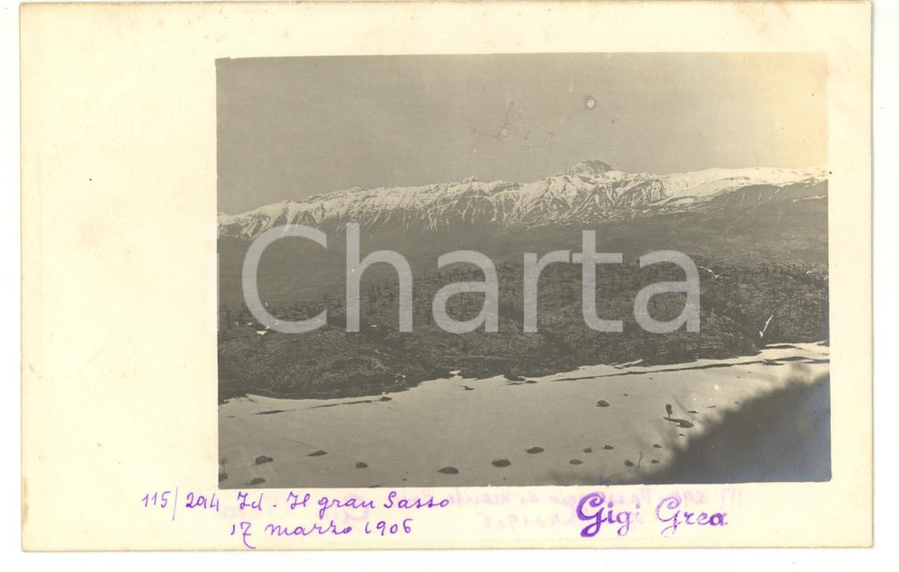 1906 ROCCA DI MEZZO (AQ) Veduta del GRAN SASSO *Fotocartolina