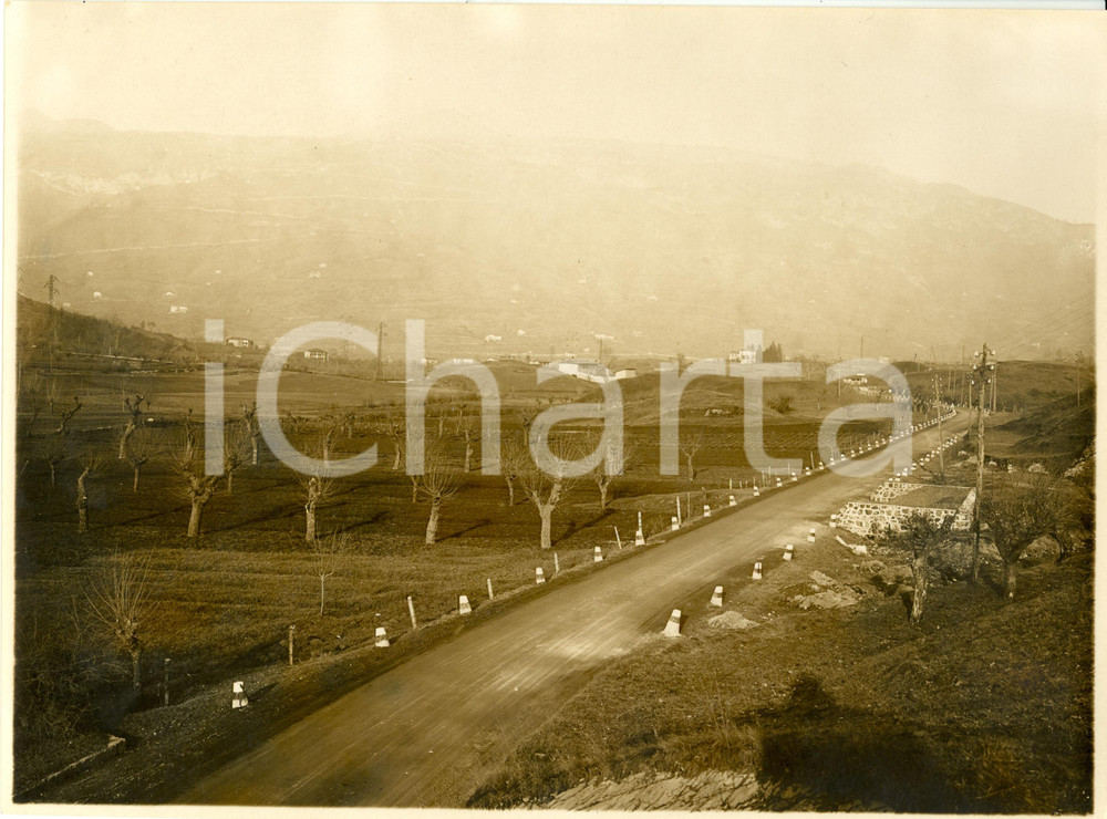 Fotografia d epoca originale 1932 BERGAMO Strada Statale nÂ°42 del TONALE e della MENDOLA con panorama Foto 1