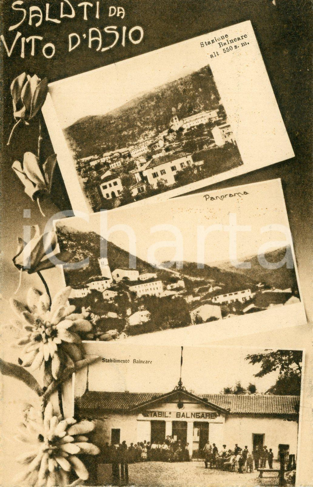 1922 VITO D'ASIO Stabilimento balneare - Vedutine - Cartolina FP VG  Cartolina postale d'epoca, viaggiata.CONDIZIONI: FAIRFORMATO: FP    originale e autentica 1