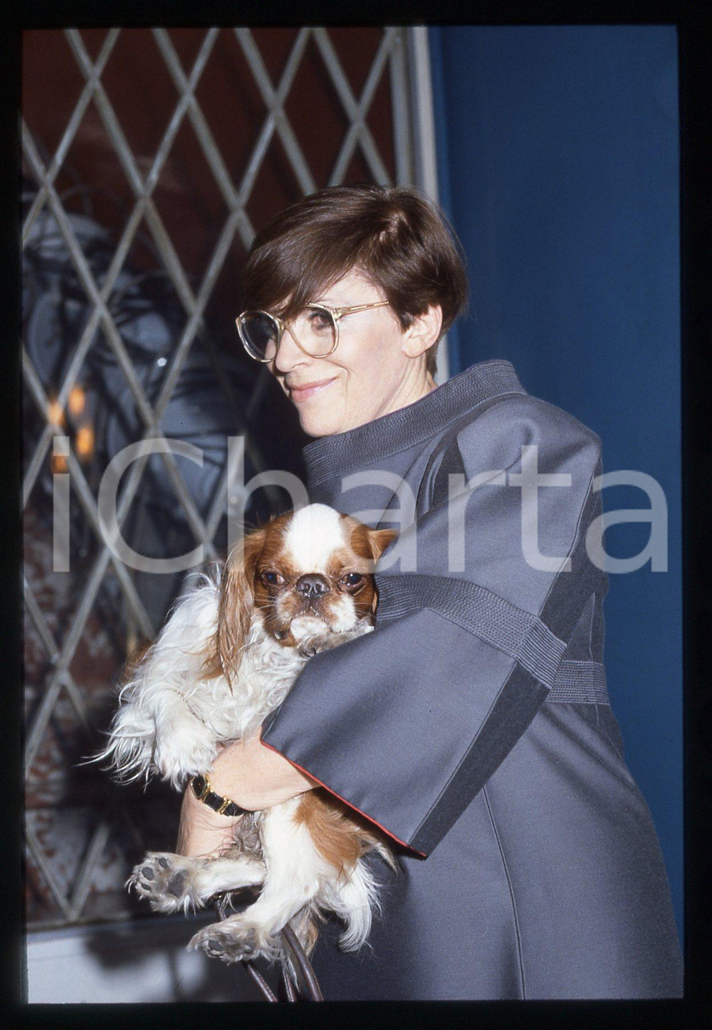 35mm vintage slide* 1995ca SPETTACOLO Franca VALERI Ritratto con cane (16)