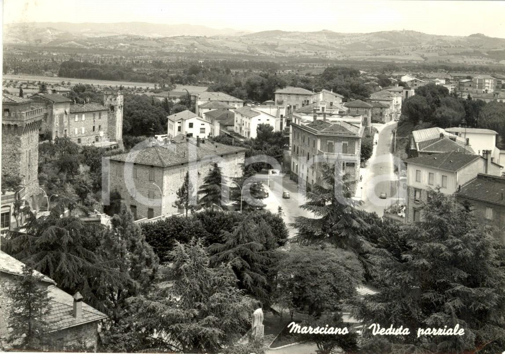 Cartolina originale da collezione 1964 MARSCIANO PG Veduta panoramica del paese Cartolina postale FG VG 1