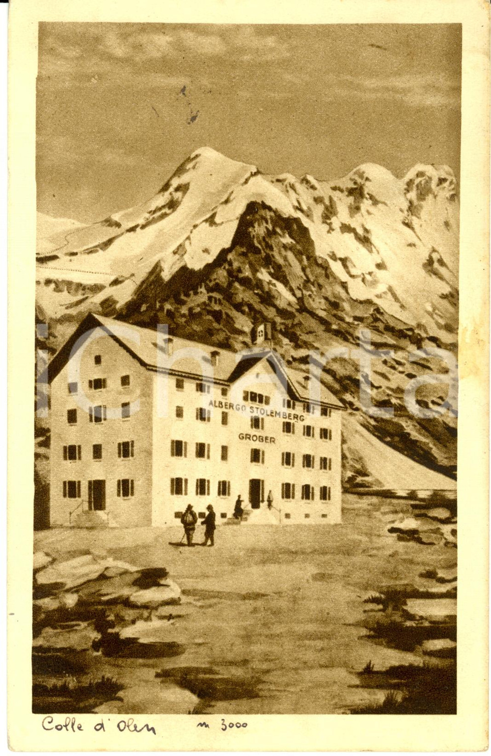 Cartolina originale da collezione 1929 COLLE D'OLEN - VALSESIA L'albergo STOLEMBERG *Cartolina illustrata FP VG 1