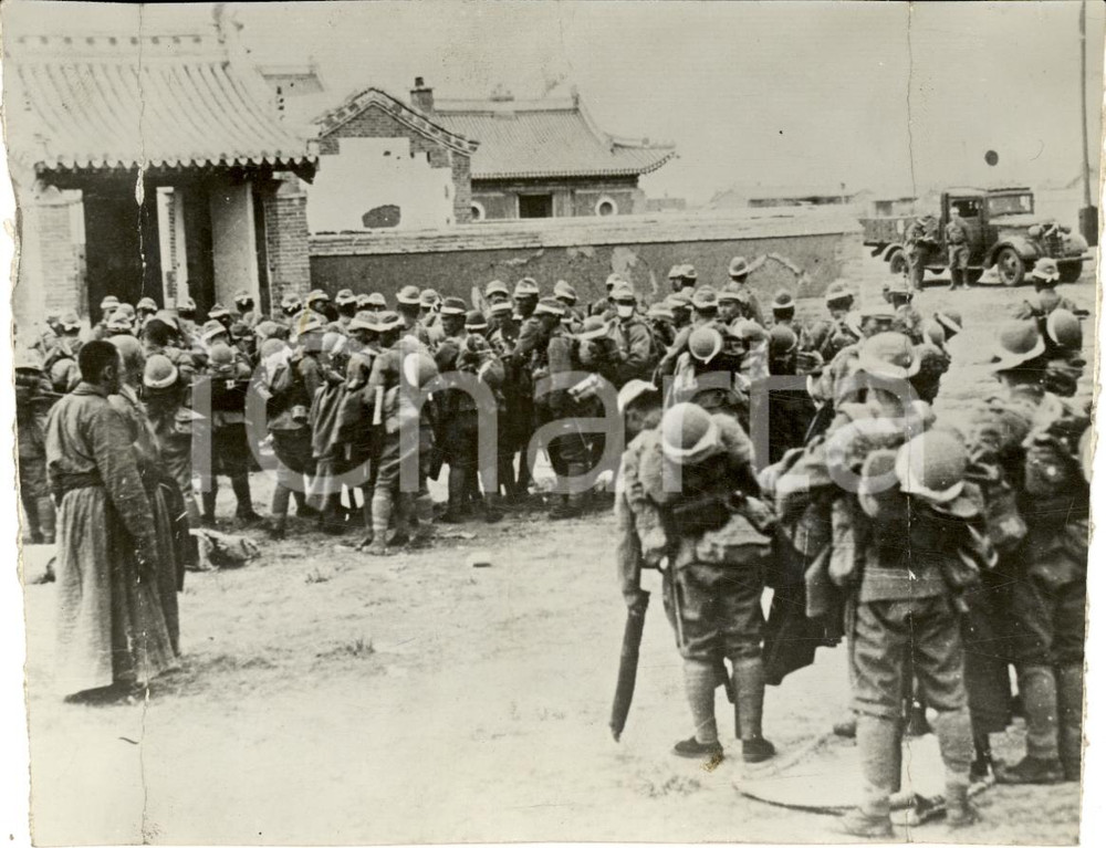 Fotografia d epoca originale 1942 MOULMEIN BIRMANIA WW2 Giapponesi occupano la cittÃ  FOTO DANNEGGIATA 1