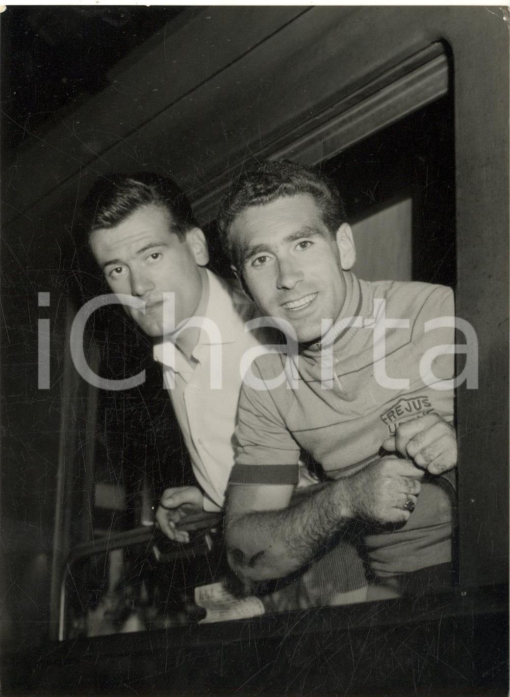 1954 MILANO CICLISMO Antonio PESENTI e Guido MESSINA in partenza per i Mondiali