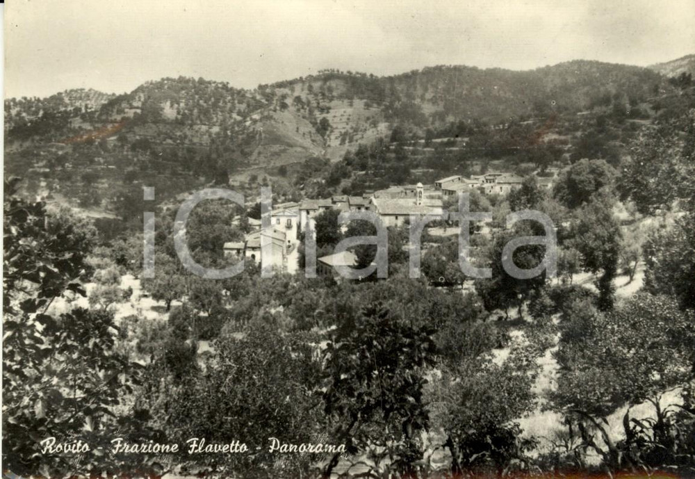 Cartolina originale da collezione 1955 ROVITO CS Panorama della frazione FLAVETTO Cartolina postale FG VG 1
