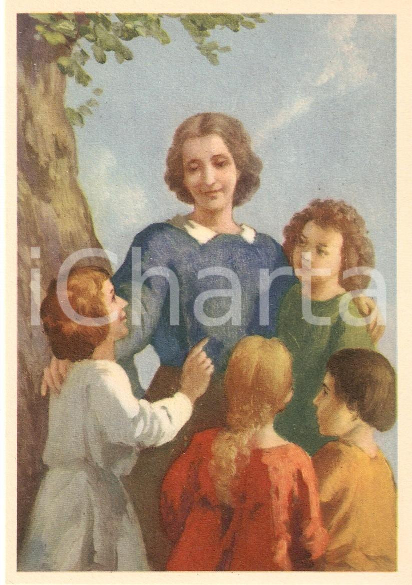 Cartolina originale da collezione 1955 ca FEMMINILITA  PURA Donazione, essenza della maternitÃ  Cartolina FG NV 1