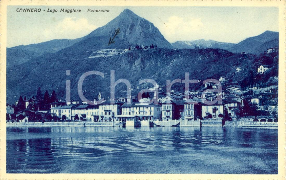 Cartolina originale da collezione 1940 CANNERO RIVIERA VB Veduta del paese e del Lago MAGGIORE Cartolina FP VG 1