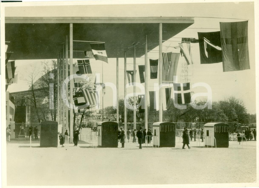 Fotografia d epoca originale 1930 STOCCOLMA SVEZIA Ingresso e biglietterie dell Esposizione Fotografia 1