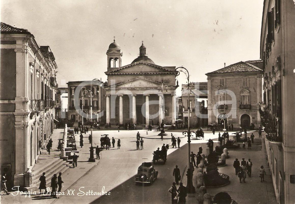 Cartolina originale da collezione 1958 FOGGIA Chiesa SAN FRANCESCO SAVERIO Piazza XX Settembre *Cartolina FG VG 1