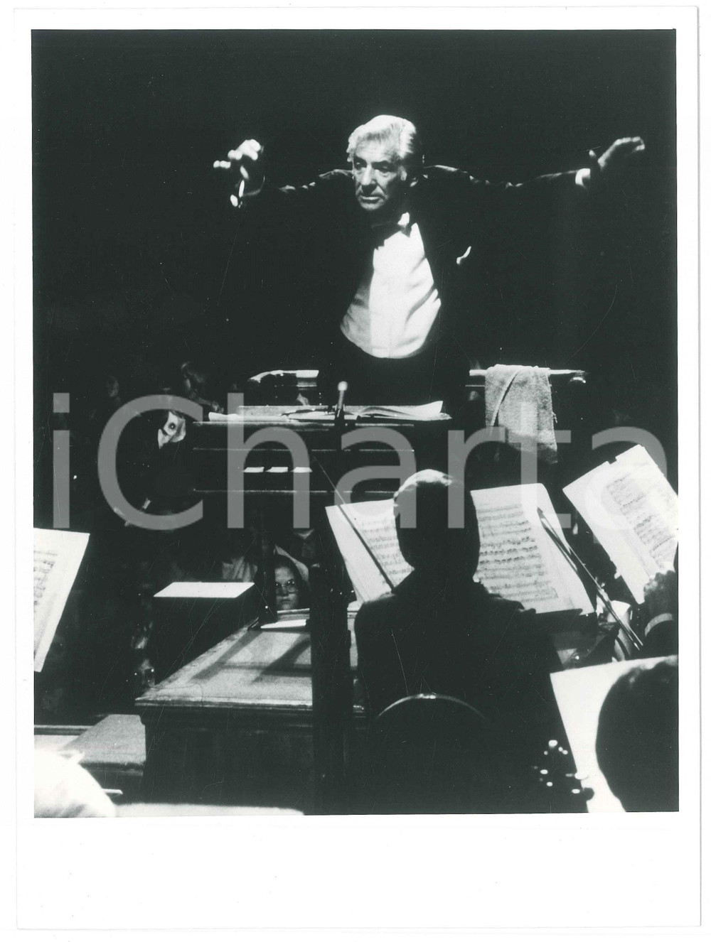 Fotografia d epoca originale 1980 ca MUSICA Leonard BERNSTEIN Boston Symphony Orchestra  Foto 17x24 cm 1