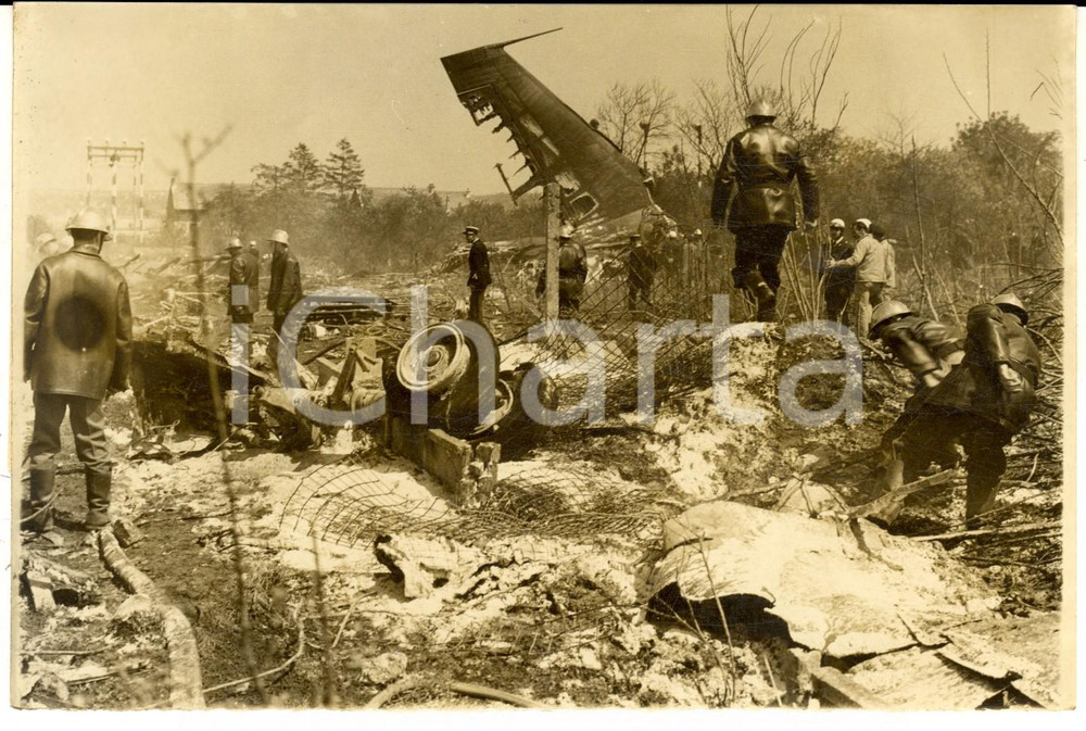 Fotografia d epoca originale 1962 PARIS ORLY BOEING 707 Ã©crasÃ© au dÃ©collage en bout de piste Photo 18x13 cm 1