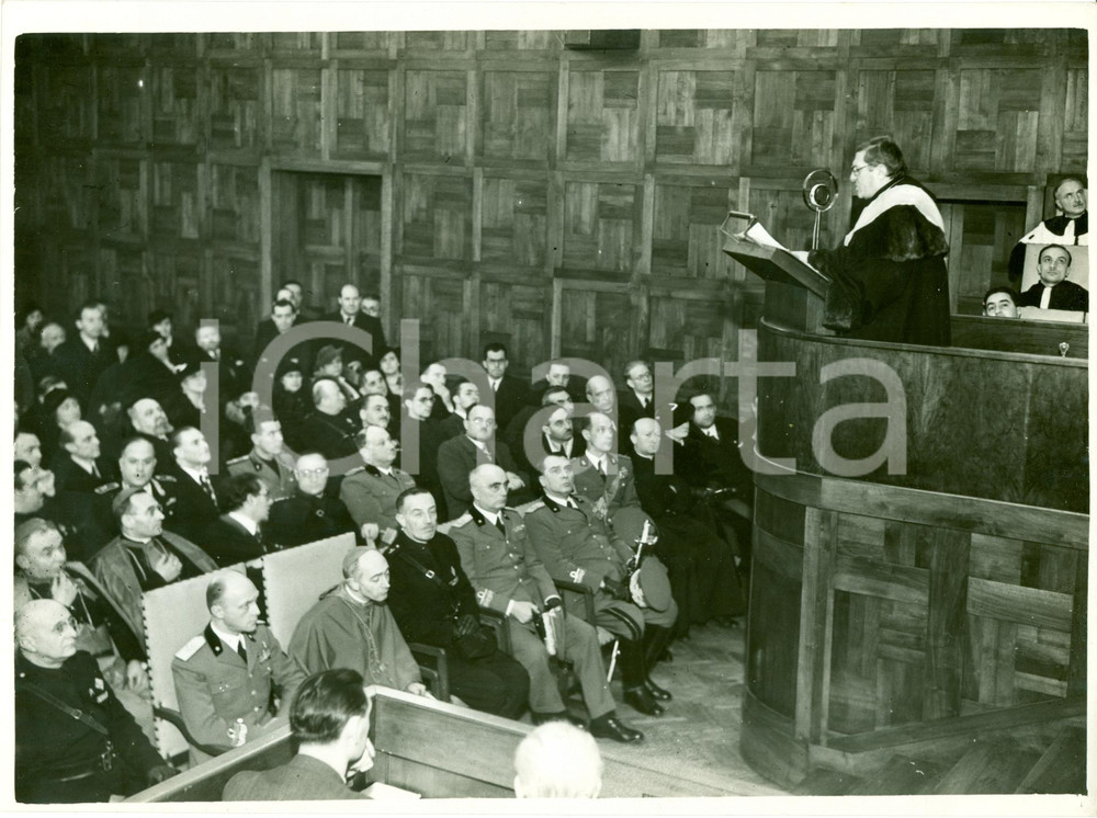 Fotografia d epoca originale 1936 MILANO Agostino GEMELLI inaugura anno accademico CATTOLICA Card. SCHUSTER 1