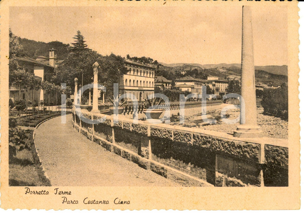 Cartolina originale da collezione 1947 PORRETTA TERME BO Parco Costanzo CIANO Cartolina Postale FG VG 1