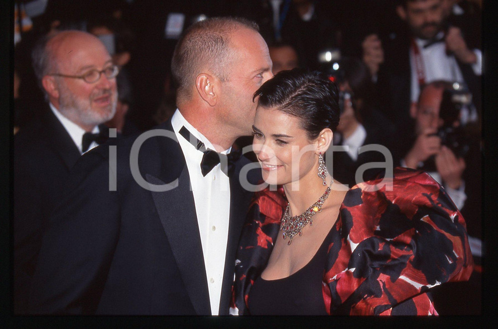 35mm vintage slide* 1997 CANNES Demi MOORE Bruce WILLIS al Festival del cinema