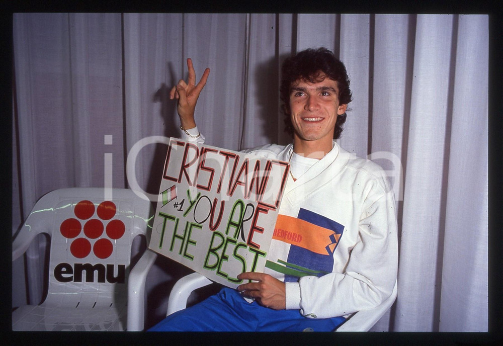 35mm vintage slide* 1990 ca TENNIS - Cristiano CARATTI Ritratto del tennista