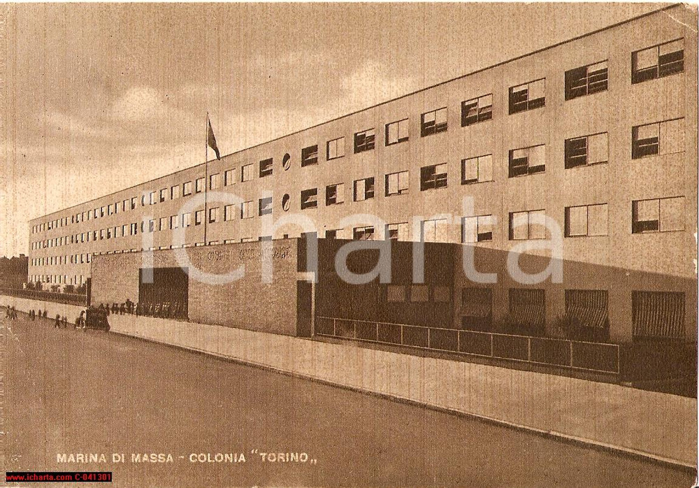 Cartolina originale da collezione 1948 MARINA DI MASSA MS Colonia Torino Animata FG VG 1