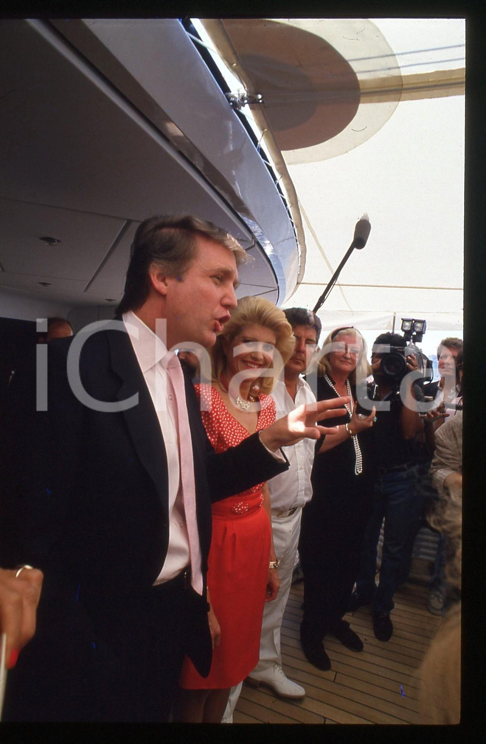 35mm vintage slide* 1988 NEW YORK Ivana and Donald TRUMP aboard TRUMP PRINCESS 9