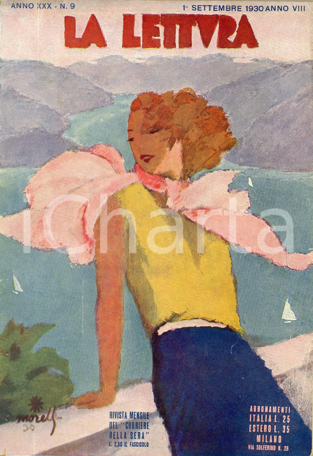 Giornale, rivista storica 1930 LA LETTURA L Unione Internazionale di Soccorso Ill. MORELLI Anno XXX n°9 1