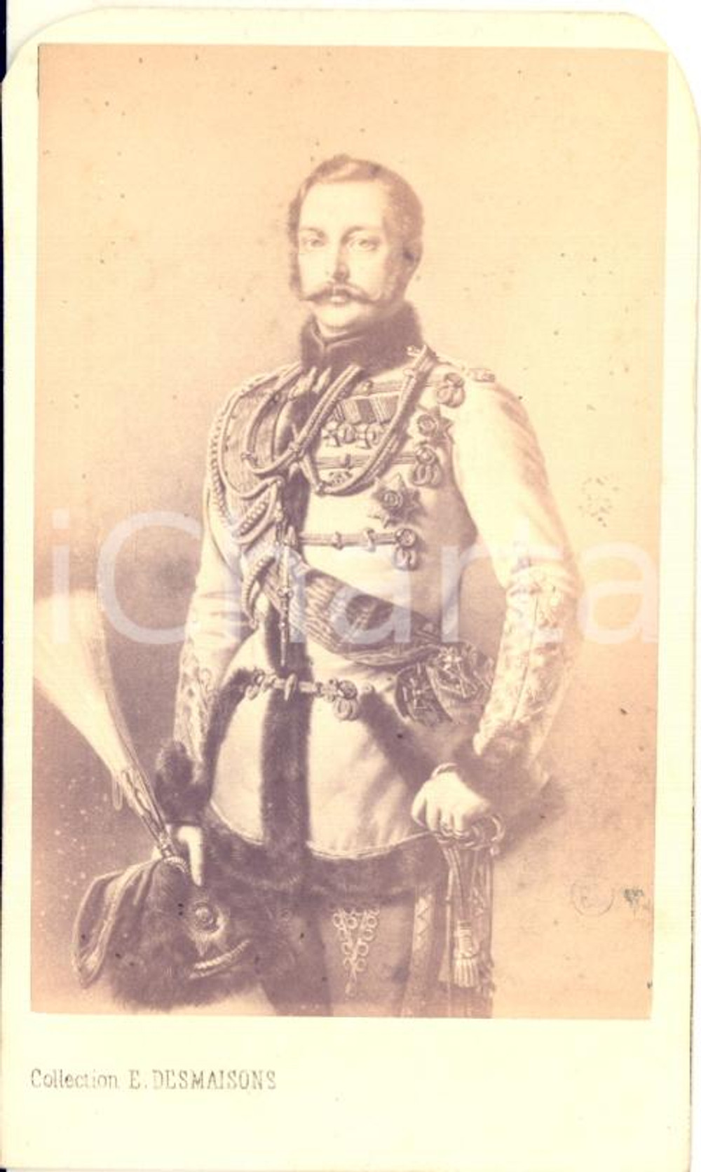 1860 ca RUSSIA Tsar Alexander II - Portrait - Photo albumen DESMAISONS CDV  Fotografia originale d'epoca, stampata all'albumina.FOTOGRAFO: E. Desmaisons - ParisCONDIZIONI: G (ma angoli smussati per l'inserimento in un album)FORMATO: CDV    originale e autentica 1