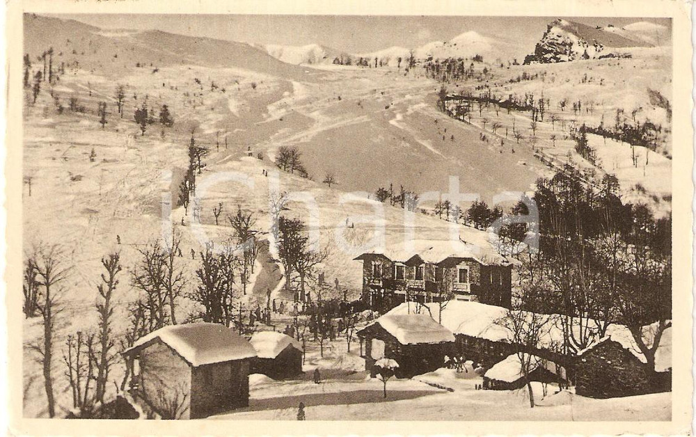 Cartolina originale da collezione 1942 GIAVENO TO Frazione PRA FIEUL Campi sci e Casa Sciatore Cartolina FP VG 1