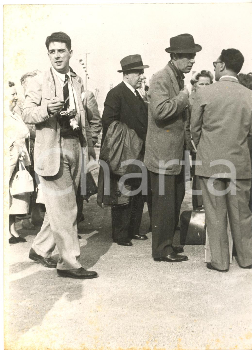 1953 GENOVA Attore Rex HARRISON all'arrivo da Londra *Fotografia 13x18 cm