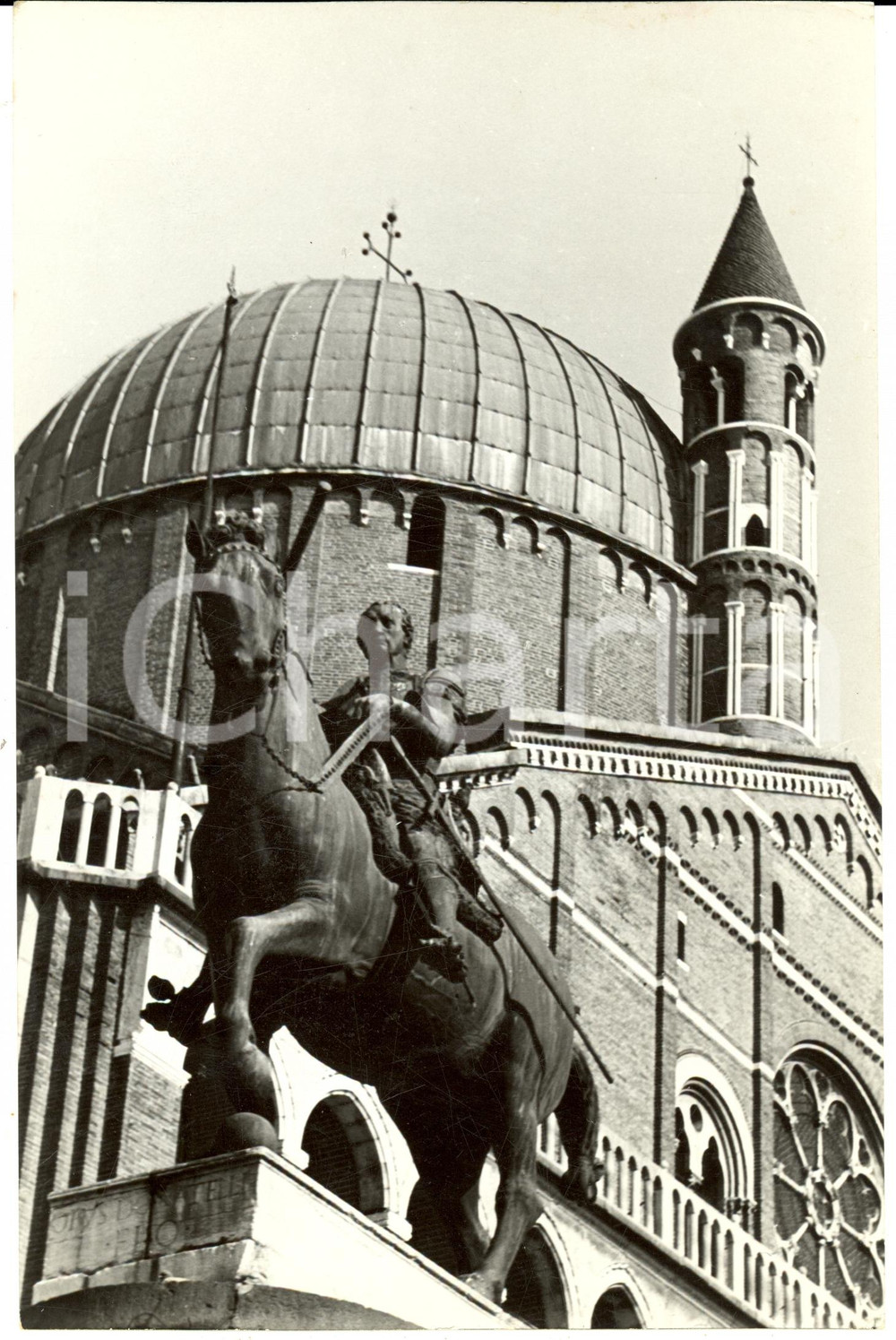Fotografia d epoca originale 1939 PADOVA Basilica SANT ANTONIO e statua GATTAMELATA Vera fotografia 1