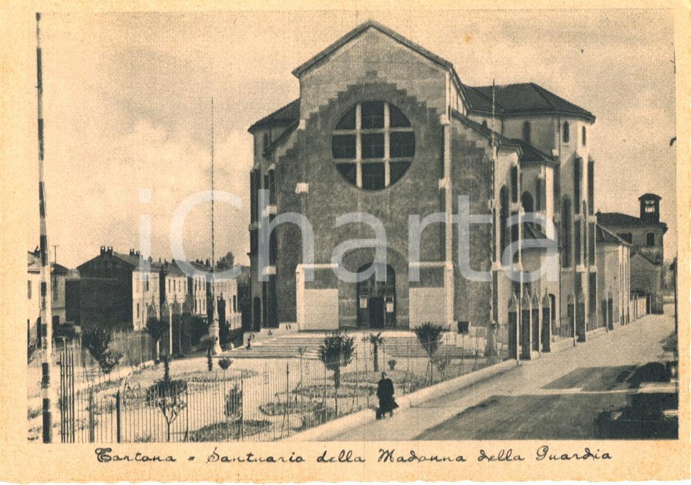 Cartolina originale da collezione 1940 ca TORTONA AL Santuario della Madonna della Guardia Cartolina ANIMATA NV 1